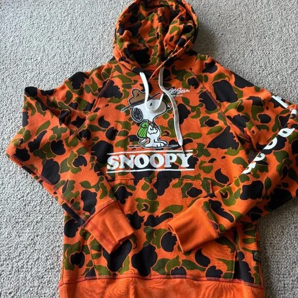 Todd Snyder x L.L. Bean S Snoopy Orange Camo Troop Leader Hoodie - Picture 2 of 11